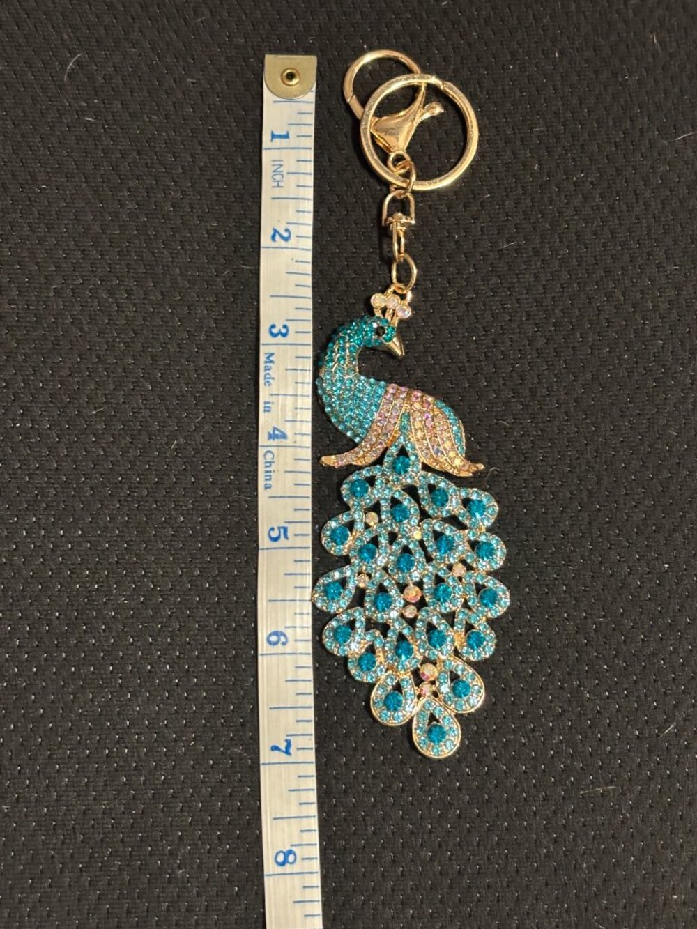 Large Peacock Purse charm/key ring - Picture 2 of 4